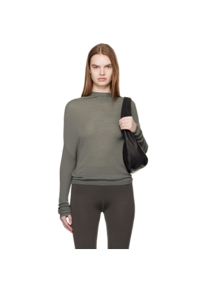 Rick Owens Khaki Temple Crater Knit Sweater