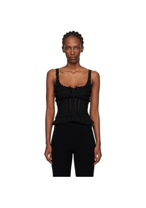 Isabel Marant Etoile Black Neves Frilly Cotton Knit Top