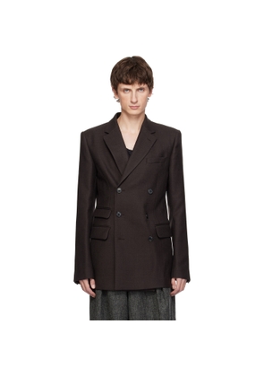 Dries Van Noten Brown Regular Fit Wool Blazer