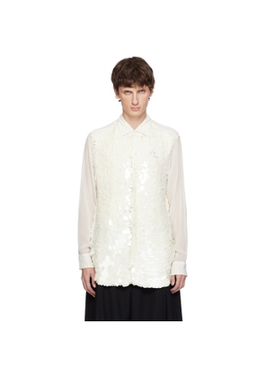 Dries Van Noten White Sequinned Shirt