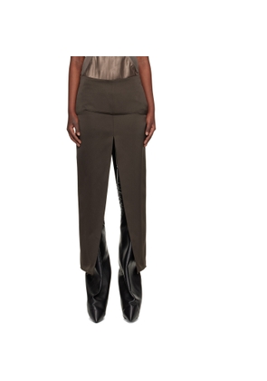 Rick Owens Gray Temple Sliced Midi Skirt