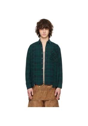 NEEDLES Green Flannel 7 Cuts Shirt