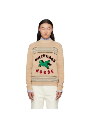 Valentino Beige 'Valentino's Horse' Sweater