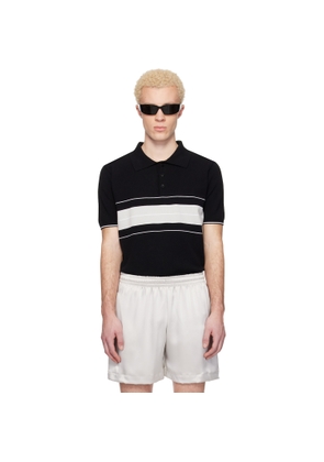 Ernest W. Baker Black & Gray Striped Polo
