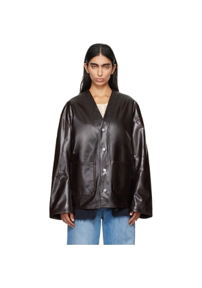 Nanushka Brown Edee Vegan Leather Jacket