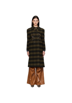 Andersson Bell Khaki Lacie Check Buttons Coat