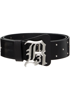 R13 Black Mini Dome Studs Belt