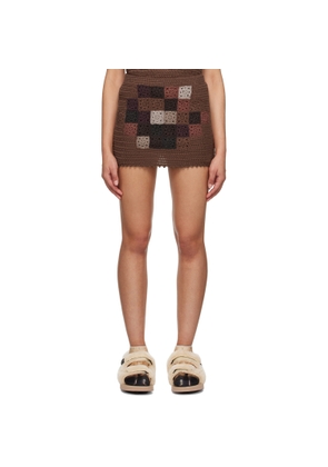doublet Brown Mosaic Miniskirt