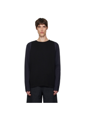 Dries Van Noten Black & Navy Contrast Sleeves T-shirt