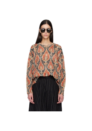 R13 Black & Red Printed Oversized Sweater