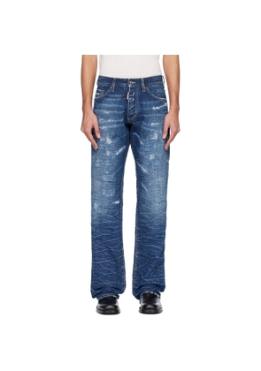 Dsquared2 Navy Dark Scratch Wash 'The American' Jeans