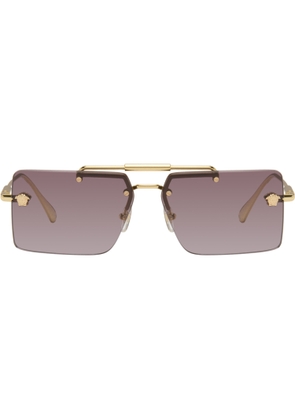 Versace Gold Rimless Sunglasses