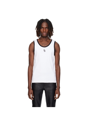 Ernest W. Baker White & Black 'EWB' Embroidered Tank Top