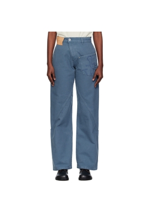 JW Anderson Blue Twisted Workwear Trousers