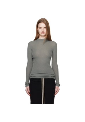 Rick Owens Khaki Temple LS Turtle Sweater