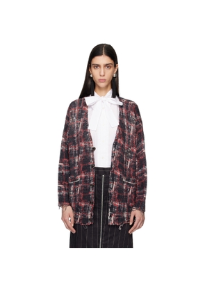 R13 Black & Red Printed Oversized Cardigan