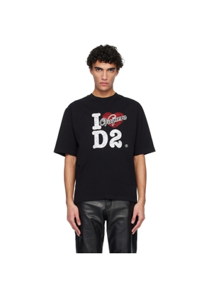 Dsquared2 Black Vaquera Edition Destroyed Loose Fit T-shirt