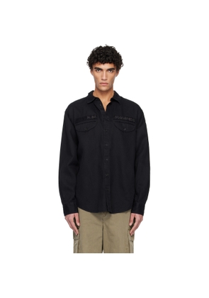 Dsquared2 Black Denim Military Shirt