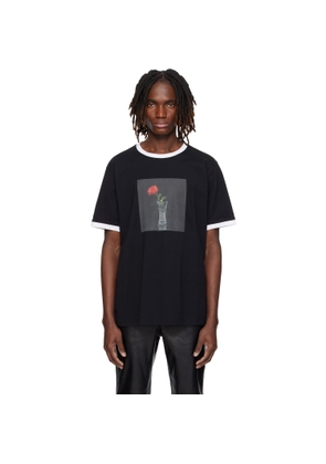Ernest W. Baker Black Rose Print T-shirt
