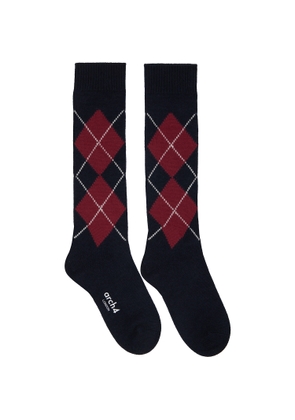 arch4 SSENSE Exclusive Navy & Burgundy Clarke Socks