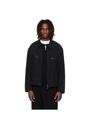 YOHJI YAMAMOTO Black Zip Blouson Jacket