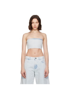 ALAÏA Blue Bustier Denim Top