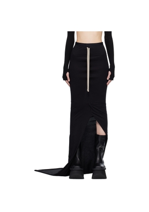 Rick Owens Moncler + Rick Owens Black Adjustable Maxi Skirt