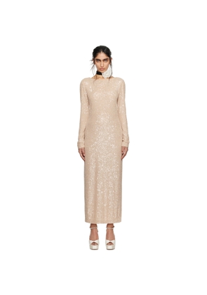 Anna Sui SSENSE Exclusive Beige Open Back Midi Dress
