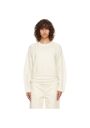 Loulou de Saison Off-White Bruzzi LDS Boxy Cashmere Sweater
