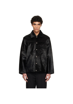 Sunflower Black Cow Hide Coach Jacket