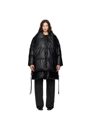MM6 Maison Margiela Black Light Faux-Leather Down Jacket