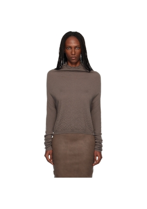 Rick Owens Gray Temple LS Crater Sweater