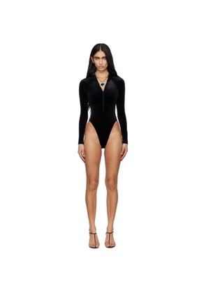 VETEMENTS Black Velvet Hood Bodysuit