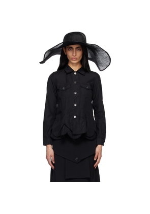 Junya Watanabe Black Sinamay Cloth Natural Straw Hat