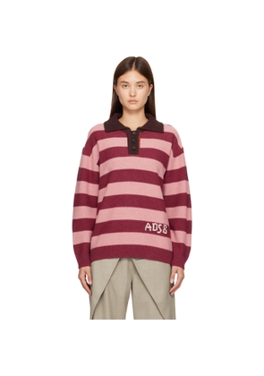 Andersson Bell Pink Loose-Fit Stripe Collar Polo