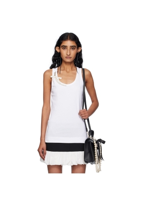 Simone Rocha White Pearl Chain Tank Top