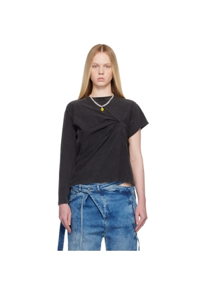 Ottolinger Black Shifted Sleeve Top