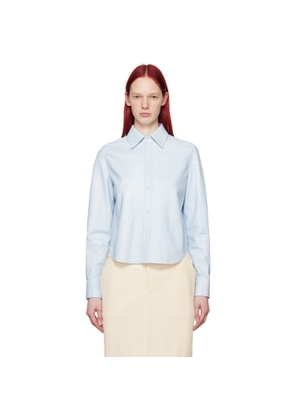 Bottega Veneta Blue Printed Leather Shirt