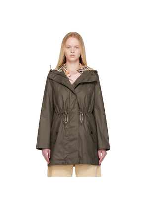 Burberry Khaki Coated Gabardine Parka
