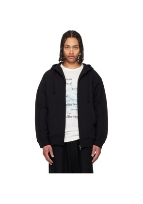 YOHJI YAMAMOTO Black 30/10 French Terry Logo Hoodie