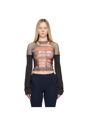 Ottolinger Black & Red Mesh Hybrid Longsleeve T-shirt
