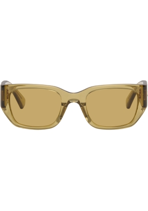 Bottega Veneta Yellow Intrecciato Square Sunglasses