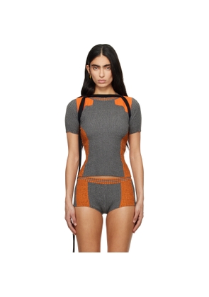 Ottolinger Orange & Gray Textured Knit Team T-shirt