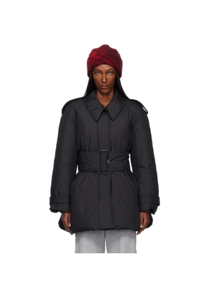 Burberry Black Belted Berryhill Padded Car Down Coat