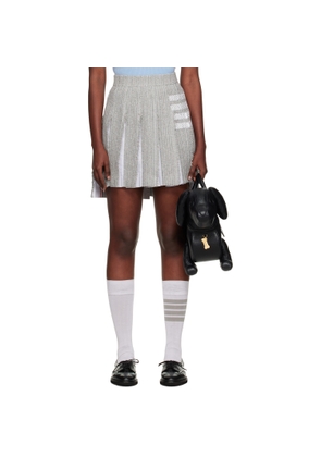 Thom Browne Gray Classic Pleated 4-Bar Miniskirt