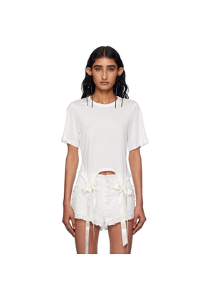 Simone Rocha Off-White Bow Tail Easy T-shirt