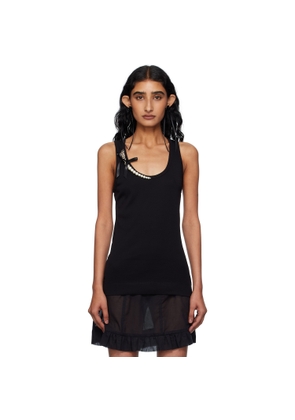Simone Rocha Black Pearl Chain Tank Top