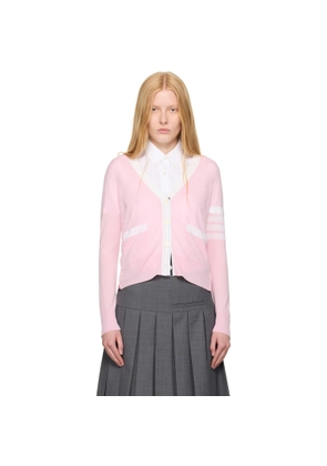 Thom Browne Pink Wool 4-Bar Relaxed-Fit Cardigan