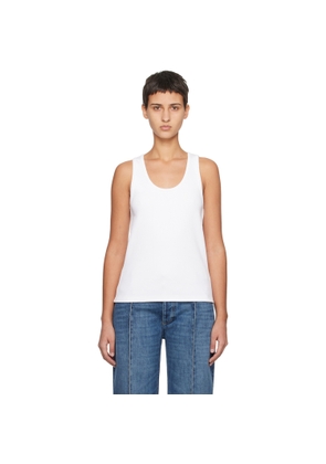 Bottega Veneta White Ribbed Tank Top
