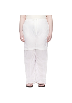 AMOMENTO White Nylon Layered Trousers